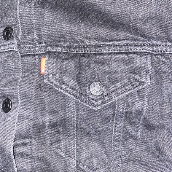 Black Levi’s Denim Trucker Jacket, Size Small - Picture 3 of 3